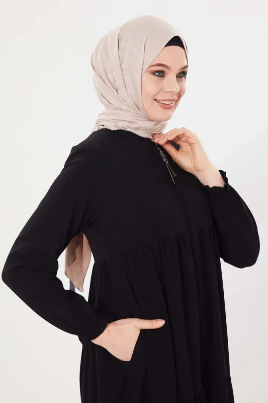 Ferace Abaya Üç Kat Büzgülü - 2