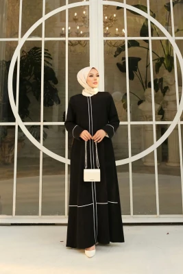 FERACE BEYAZ BİYELİ ABAYA 2413 BDN.38-54 - 1