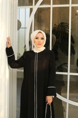 FERACE BEYAZ BİYELİ ABAYA 2413 BDN.38-54 - 2