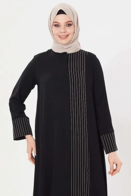 Yazlık Ferace Boydan Çizgili Abaya - 1