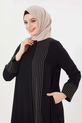 Yazlık Ferace Boydan Çizgili Abaya - 4